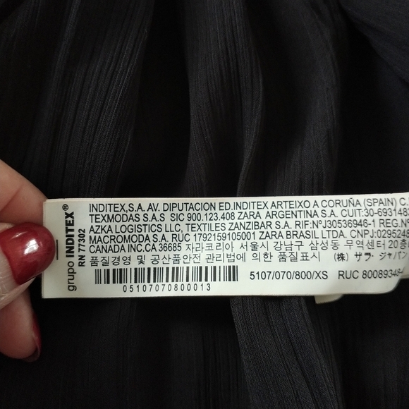 Zara Plumetis Black Jacket w Sequins and Beaded Tassels XS - Picture 10 of 12